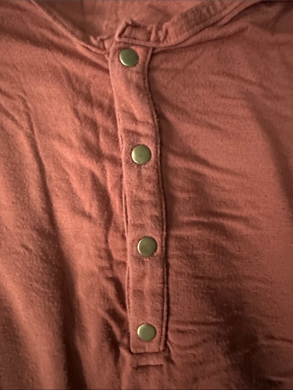Everyday Rust Button-Placket Women's Tunic - Picture 4 of 5